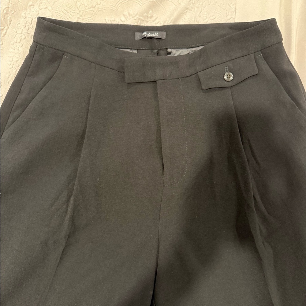 Madewell Black Harlow High-Waisted Wide-Leg Trousers